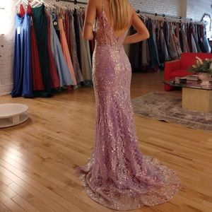 Brand:ellie wilde, Size:00, Color:Light Purple/Pink with Iridescent Sequins